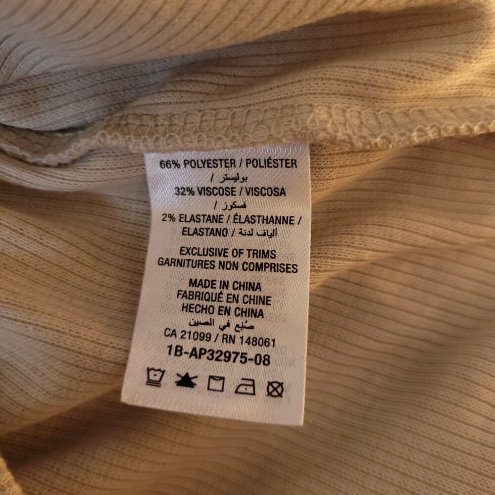 NWT Beige Ribbed Longsleeve Tee - Picture 4 of 6